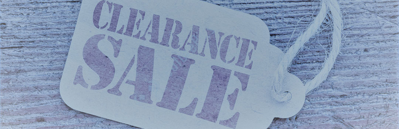 label saying clearance sale